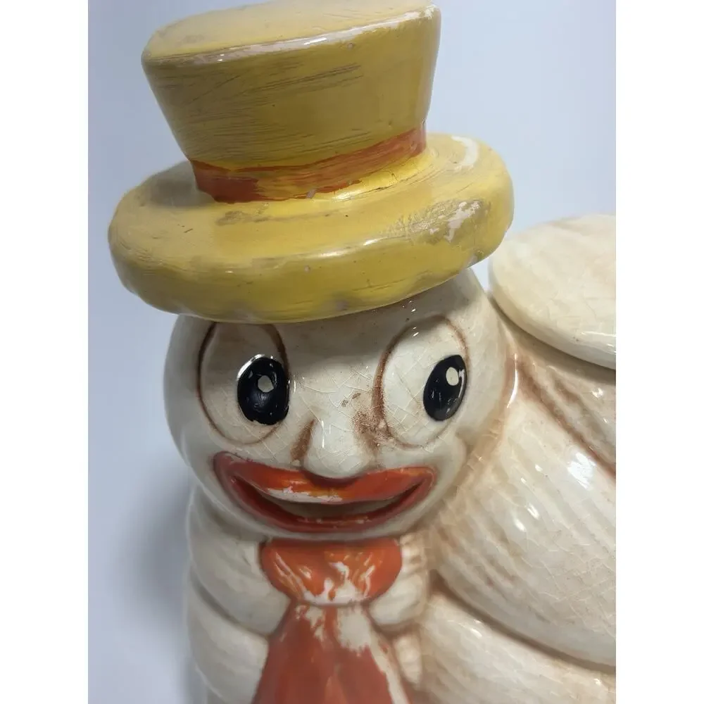 Vintage Anthropomorphic Worm Caterpillar Cookie Jar Ceramic Kitsch Japan Style